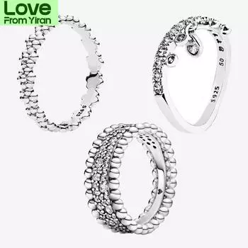 Новое модное женское кольцо Pan из стерлингового серебра 925 пробы в стиле ретро, простое женское обручальное кольцо Love 5