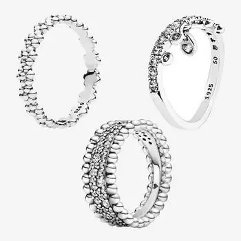 Новое модное женское кольцо Pan из стерлингового серебра 925 пробы в стиле ретро, простое женское обручальное кольцо Love 5