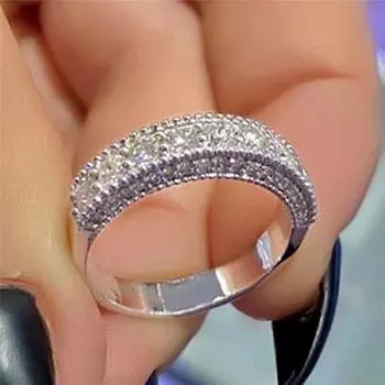 Новое модное женское кольцо универсального дизайна с ослепительным фианитом для вечеринки, повседневной носки, эффектные аксессуары, ювелирные изделия 8