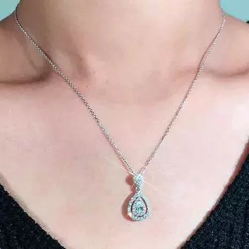 Новое модное женское ожерелье с бриллиантовой грушей и фианитом для свадьбы, помолвки и вечеринки, элегантные аксессуары, модные ювелирные изделия, Прямая поставка 45cm