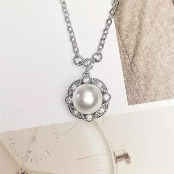 Новое модное женское ожерелье с искусственным жемчугом, нежная подвеска с фианитом, простые элегантные женские аксессуары, новые ювелирные изделия 45cm