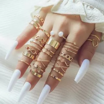 Новое модное золотое кольцо с жемчужиной в виде бабочки и крестом, полое отверстие, 22 предмета золотой