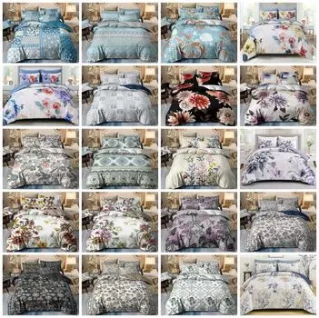 Новое мягкое одеяло/Doona/пододеяльник с цветочным принтом, комплект постельных принадлежностей королевского/королевского размера на День матери Single 135x200cm