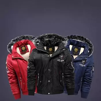 Новое мужское хлопковое пальто с капюшоном, европейская и американская повседневная мотоциклетная одежда, зимняя куртка из искусственного шерпа и бархата для мужчин M красный