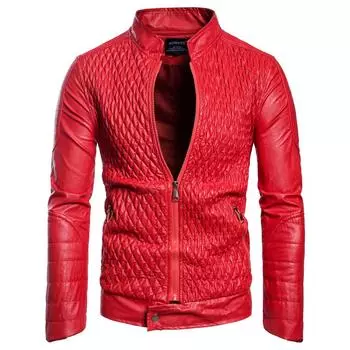 Новое мужское кожаное пальто + новое европейское пальто, большая кожаная куртка + B026 2XL чёрный