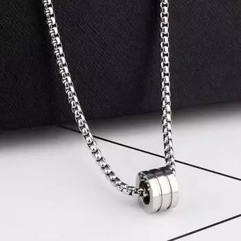 Новое мужское ожерелье, круглое ожерелье из титановой стали, женское ожерелье Джокер, длинная цепочка для свитера серебряный