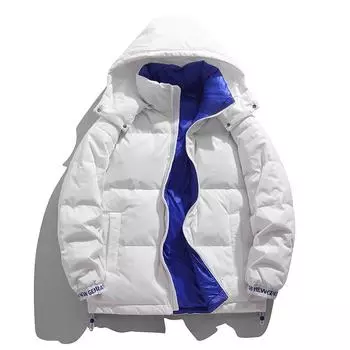 Новое мужское пальто с хлопковой подкладкой, модное простое белое утиное пуховое пальто, теплое зимнее пальто для мужчин S