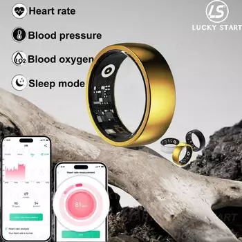 Новое мужское женское смарт-кольцо военного класса из титановой стали для XIAOMI Health Monitoring IP68 3ATM водонепроницаемый мультиспортивный мод 18 чёрный