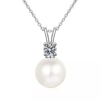 Новое настоящее ожерелье из муассанита настоящего цвета D, жемчужный кулон для женщин, стерлинговое серебро S925, предложение, свадебная цепочка на шею, ювелирные изделия