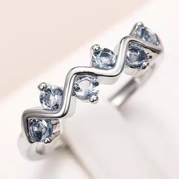 Новое необычное круглое синее кольцо с кубическим цирконием, серебряное кольцо на палец для женщин, темперамент, женская свадебная вечеринка, модные украшения 2022 6