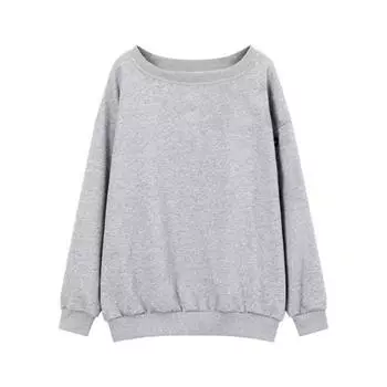 Новое непринужденное худи с открытыми плечами для женщин на весну и осень, отличающееся свободным и непринужденным стилем с воротником на одно плечо S серый