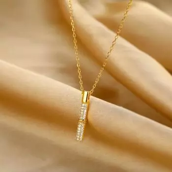 Новое нишевое дизайнерское бамбуковое ожерелье с бриллиантовой инкрустацией для женщин, простое, легкое, роскошное, темпераментное, бамбуковое крепление, подвеска на ключицу, цепочка