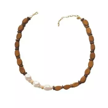 Новое нишевое французское универсальное модное ожерелье из искусственного барочного жемчуга с цветными бусинами