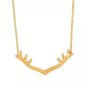 Новое нишевое персонализированное ожерелье в китайском стиле с подвеской в виде маленькой феи, универсальное ожерелье с рогом из титановой стали, 18-каратного золота, цепочка на ключицу, ювелирные изделия