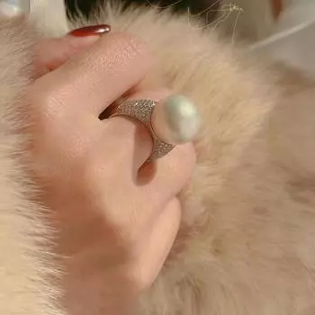 Новое нишевое простое жемчужное кольцо для женщин, модное легкое роскошное украшение в подарок opening adjustable