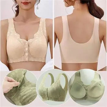 Новое нижнее белье для мамы с большой застежкой спереди, тонкие удобные дышащие регулируемые женские бюстгальтеры пуш-ап 2XL серый
