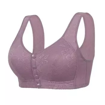 Новое нижнее белье из мягкого жаккардового хлопка с чашечками спереди и пряжкой для женщин среднего и пожилого возраста, большого размера, без стальной окантовки, бюстгальтер-майка 36/80