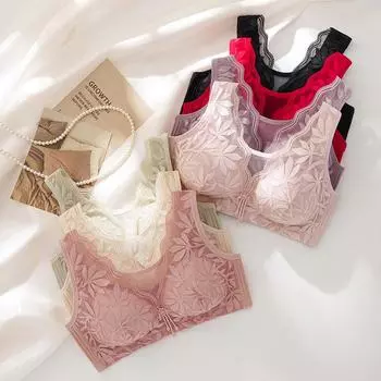 Новое нижнее белье, приятное для кожи, без стального кольца, сексуальный дышащий бюстгальтер с поправкой на грудь. 80