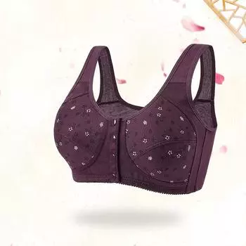 Новое нижнее белье с принтом и пряжкой спереди, женский мягкий хлопковый бюстгальтер-жилет большого размера, приятный для кожи бюстгальтер 80