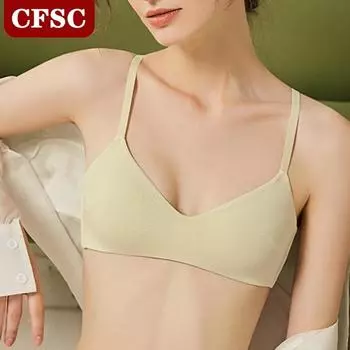 Новое нижнее белье, женский бюстгальтер во французском стиле без стального кольца, хлопок, удобный бесшовный бюстгальтер пуш-ап для девочек S