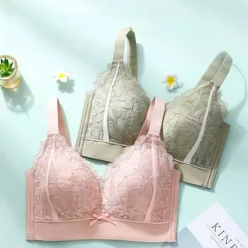 Новое нижнее белье женское без стальной оправы бюстгальтер большого размера для женщин собирает и закрывает под грудью антипровисающий бюстгальтер 38/85C чёрный