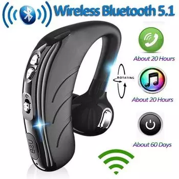 Новое обновление V9 P13 Беспроводные бизнес-наушники для вождения Bluetooth 5.1 Гарнитура Вращающиеся на 270 градусов наушники Hands Free Встроенный микрофон