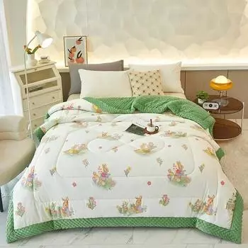 Новое одеяло Doudou Rong, зимнее утолщенное детское общежитие, одностороннее двойное одеяло, двустороннее зимнее одеяло двойного назначения 150x200 1500g