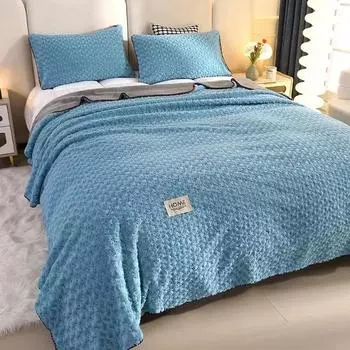 Новое одеяло из кроличьего меха с розами, кашемировое многофункциональное одеяло с кроликом, однотонное одеяло, покрывало из молочного волокна 150x200CM