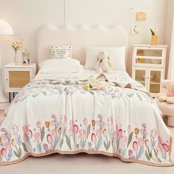 Новое одеяло, однотонное утолщенное европейское хлопковое плюшевое двустороннее одеяло, высококачественное одеяло для ухода за кожей 120x200cm