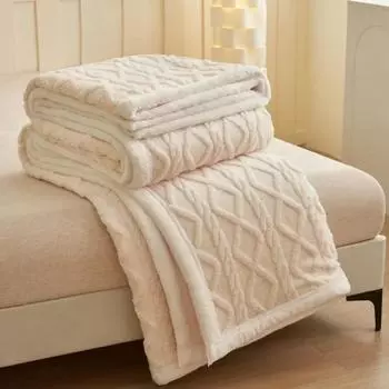 Новое одеяло Tafu Fleece Water Cube Nap Sofa Flannel Milk Fleece Double Thickened Blanket Легкое, нежное и теплое 70x100cm