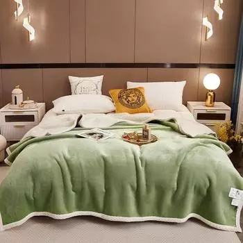 Новое однотонное молочное плюшевое одеяло, утолщенное плюшевое одеяло из ягненка, одеяло для обеда, детское одеяло 100*150cm