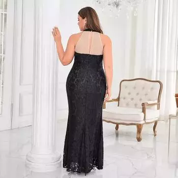 Новое однотонное платье без рукавов с небольшим круглым вырезом, элегантное, облегающее, с бедрами, банкетное вечернее платье 1XL чёрный