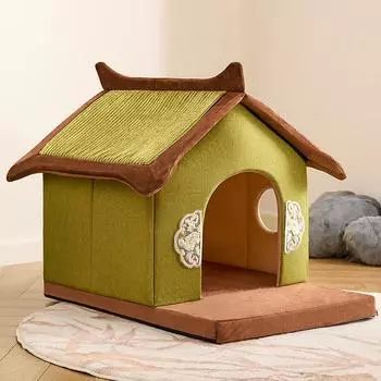 Новое осенне-зимнее гнездо для кошек, кошачья вилла, зимняя кошачья комната, старинный кошачий домик, теплая съемная моющаяся кошачья подкладка, толстая, закрытая Nefu Warm