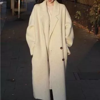 Новое осенне-зимнее модное шерстяное пальто Baita для женщин, средней длины выше колена, корейский стиль, свободное шерстяное пальто для женщин S