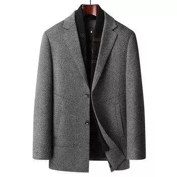 Новое осенне-зимнее мужское пальто-шарф со съемной подкладкой из саржи с двухсторонним нейлоном и шерстью M