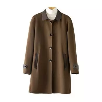 Новое осенне-зимнее пальто из 100% шерсти с лацканами средней длины, мужское деловое пальто без кашемира L