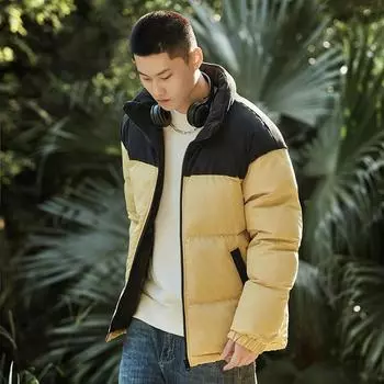 Новое осенне-зимнее пуховое хлопковое пальто для мужчин с графеновым подогревом, свободное пальто из хлопка, модная брендовая хлопковая куртка, утолщенное теплое хлопковое пальто для мужчин S