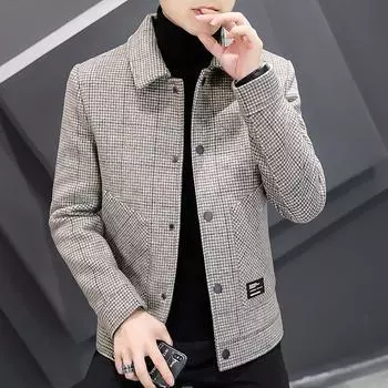 Новое осенне-зимнее шерстяное полупальто мужская куртка корейский стиль повседневная красивая тонкая мужская ветровка мужская модная