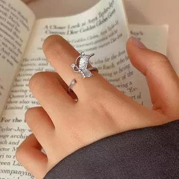 Новое открытие кольцо-бабочка ювелирные изделия мода личность Кристалл циркон бабочка кольцо дамы ювелирные изделия подарок