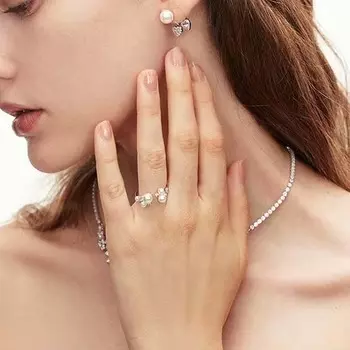 Новое открытое кольцо с жемчугом, простое регулируемое кольцо с жемчугом, женские модные украшения, подарки