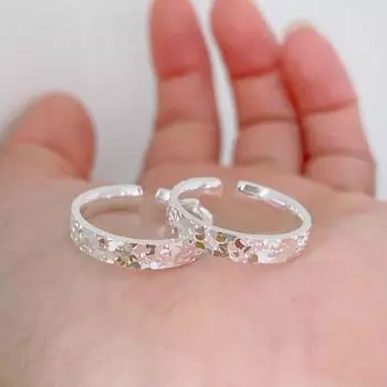 Новое открытое кольцо со сломанным льдом, однотонное женское сломанное серебряное индивидуальное серебряное кольцо в подарок подруге серебряный