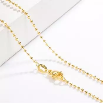 Новое ожерелье из 18-каратного золота, легкая бусина, золотая цепочка, женские ювелирные изделия, ожерелье, свадебная вечеринка, подарок, ювелирные изделия, застежка-лобстер белый