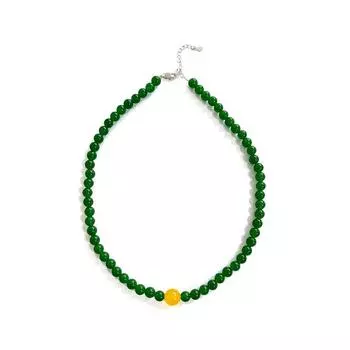 Новое ожерелье из изумруда и нефрита в китайском стиле с халцедоном, китайский стиль, высококачественное чувство, цепочка на ключицу, универсальное ожерелье