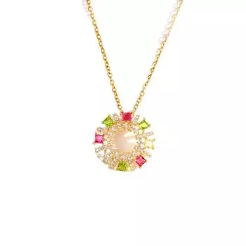 Новое ожерелье из медного микро-инкрустированного цветного циркония, подвеска в виде цветка, персонализированный цветной подсолнух, темперамент, ювелирное украшение в подарок