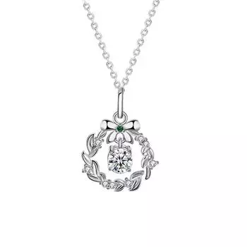 Новое ожерелье из муассанита 0,5 карата, стерлинговое серебро S925, рождественская гирлянда, подвеска, ожерелье, женские модные вечерние украшения CHINA белый