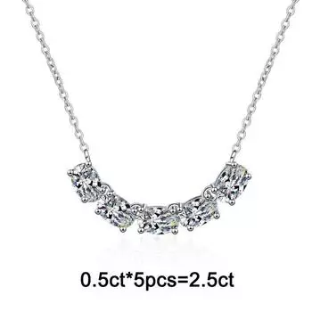 Новое ожерелье из муассанита 2,5 карата для женщин, женская подвеска из стерлингового серебра S925, овальная цепочка на шею с бриллиантами, оптовая продажа