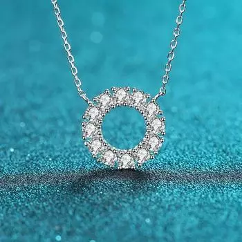 Новое ожерелье из муассанита, твердое серебро 925 пробы с бриллиантами, кулон в виде круга, ожерелье для женщин и мужчин, обещание, свадебный подарок, ювелирные изделия