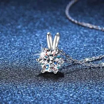 Новое ожерелье из настоящего муассанита 1 карат для женщин, новый классический кулон с шестью когтями, ювелирные изделия из стерлингового серебра S925, подарок на день Святого Валентина GRA