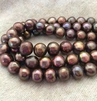 Новое ожерелье из настоящего натурального шоколадного пресноводного жемчуга диаметром 7-8 мм, 17 дюймов