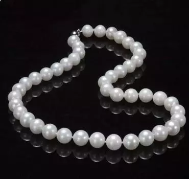 Новое ожерелье из натурального белого пресноводного жемчуга диаметром 8–9 мм длиной 17 дюймов.